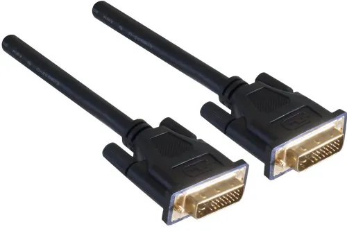 DINIC DVI-Digital Dual Link 24+1 Kabel, 2m vergoldete Kontakte, mehrfach geschirmt, schwarz